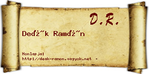 Deák Ramón névjegykártya