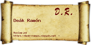 Deák Ramón névjegykártya